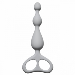 Анальная цепочка "Black Edition" рельефная, серая