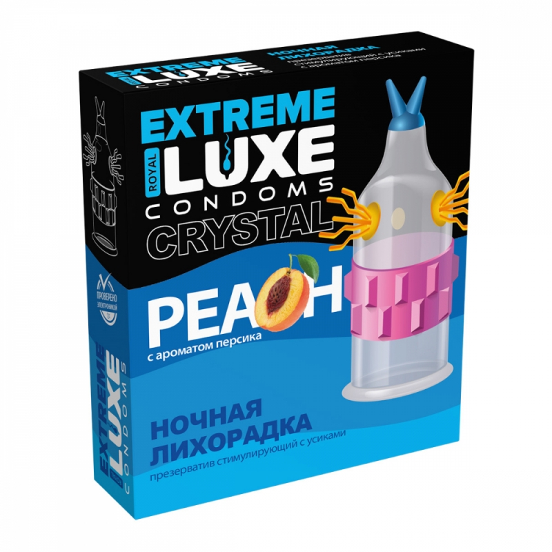 Стимулирующая насадка-презерватив "Luxe Ночная Лихорадка" с ароматом персика 