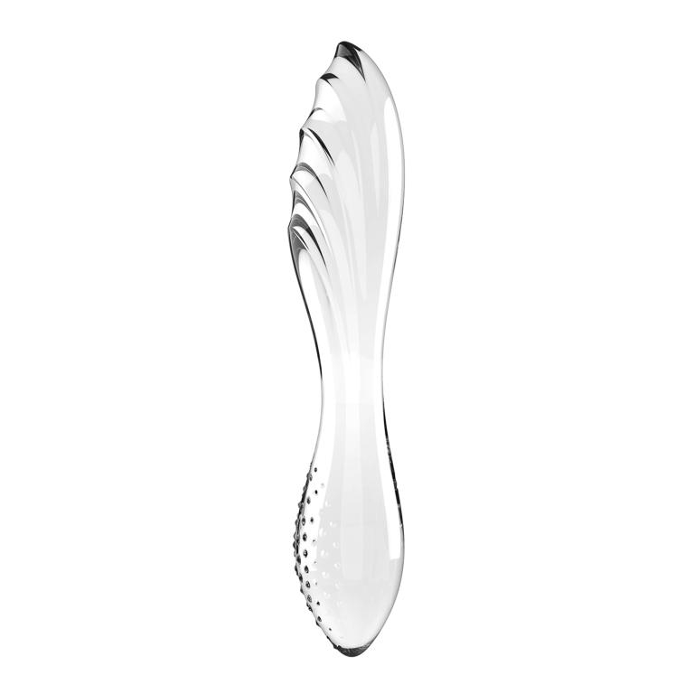 Фаллоимитатор двусторонний "Satisfyer Dazzling Crystal" супер рельеф, стекло 