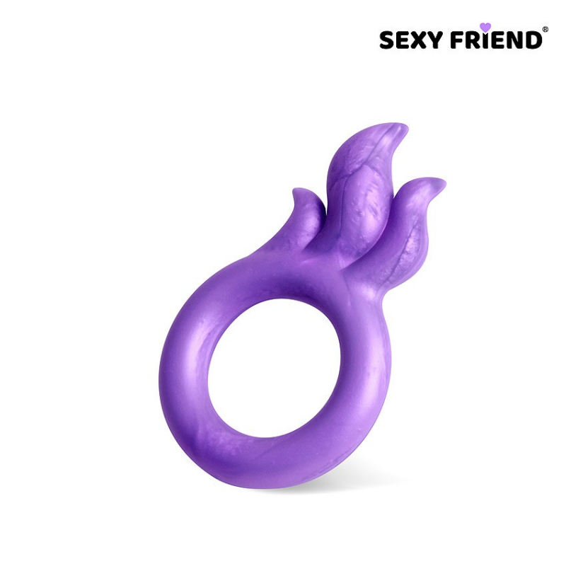 Кольцо эрекционное с клиторальным стимулятором "Sexy Friend" фиолетовое 